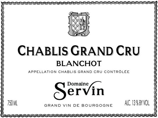 2020 Domaine Servin Chablis Grand Cru Blanchot