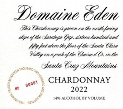 2022 Mount Eden Vineyards Chardonnay Domaine Eden