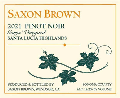 2021 Saxon Brown Pinot Noir Garys' Vineyard Eta 11-18-2025