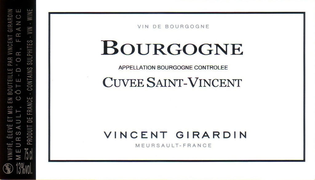 2021 Domaine / Maison Vincent Girardin Bourgogne Cuvée Saint-Vincent Blanc Eta 1/23/2024
