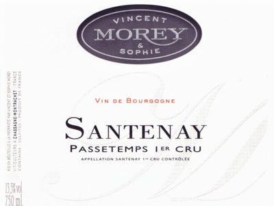 2012 Domaine Vincent and Sophie Morey Santenay 1er Cru Passetemps Eta Late July 2026