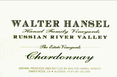 2017 Walter Hansel Chardonnay Estate  Russian River